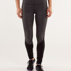 Lululemon Runder Under Pant Pocket Leggings Micro Macro Heathered Black Size 8